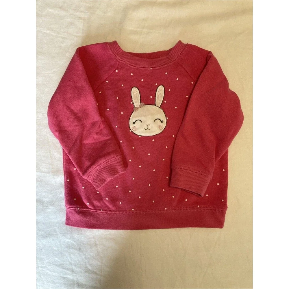 12 Months Jumping Beans girl clothes - one piece long sleeve top | bunny theme